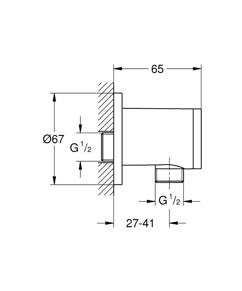 Grohe 28626L Relexa Shower outlet elbow 1/2" White
