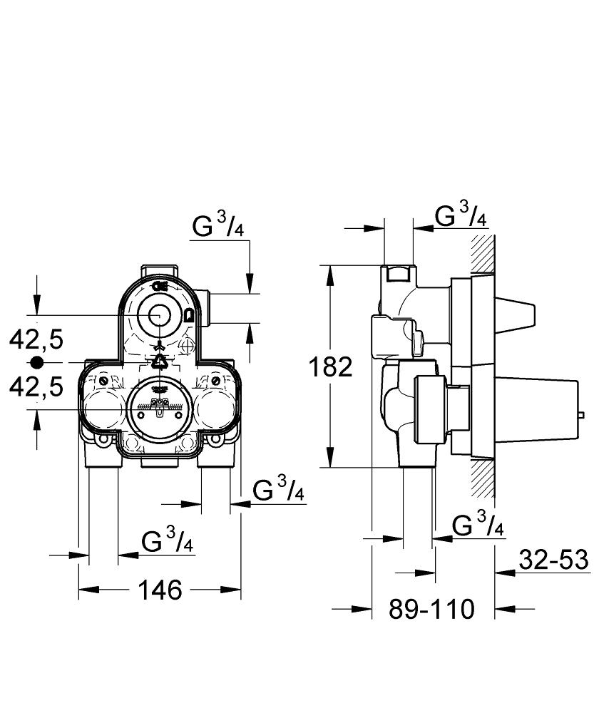 Grohe 34103 Thermostatic bath/shower Mixer