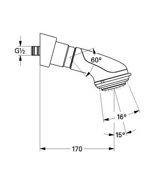 Grohe 28192Z 00 Relexa Plus Champagne Head shower 4 sprays