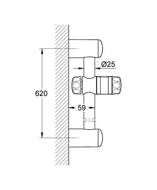GROHE 28666L Relexa Plus Shower Rail 600mm