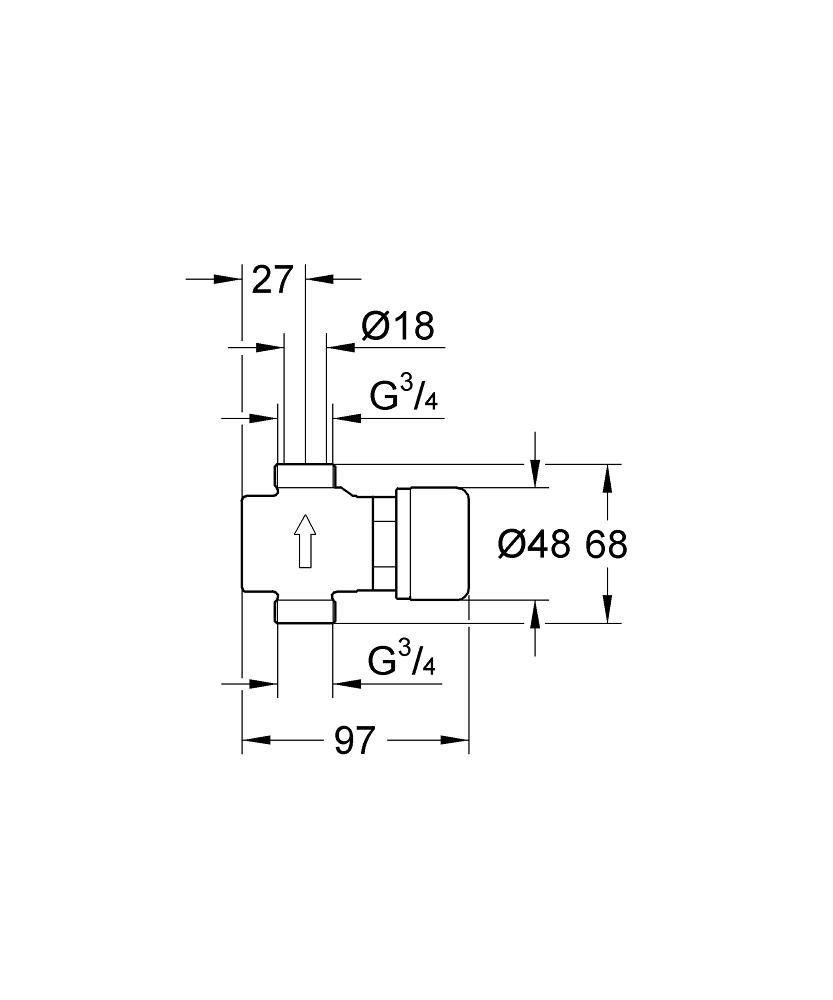 Grohe 36107 Contrecon self closing gate valve