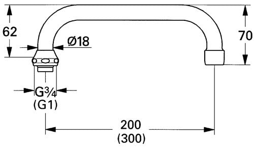 Grohe 13029 Low spout 200mm